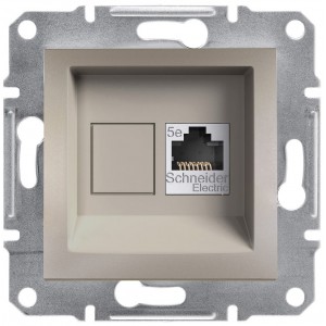 Розетка компьютерная RJ45 кат. 5е ASFORA бронза EPH4300169